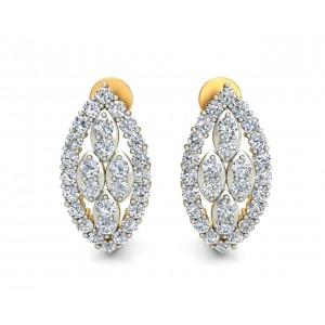 Fay Diamond Earrings Half Bali in 14k hallmarked Gold