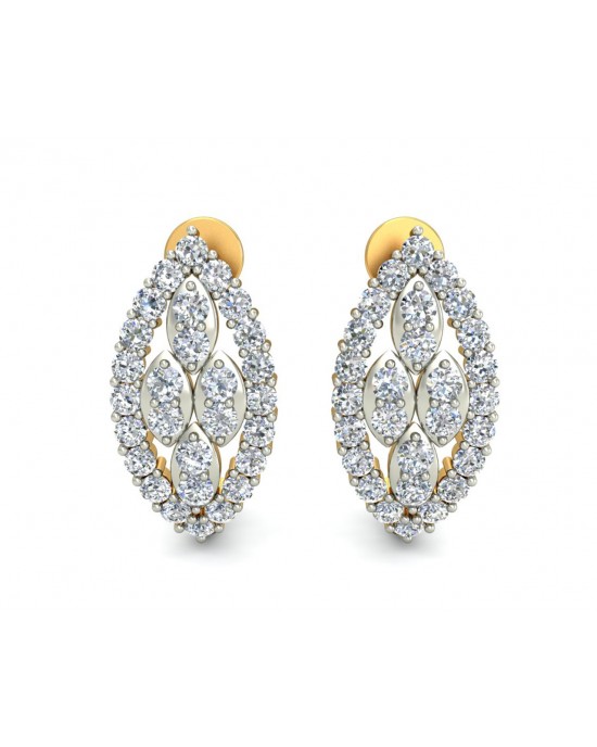 Fay Diamond Earrings Half Bali in 14k hallmarked Gold