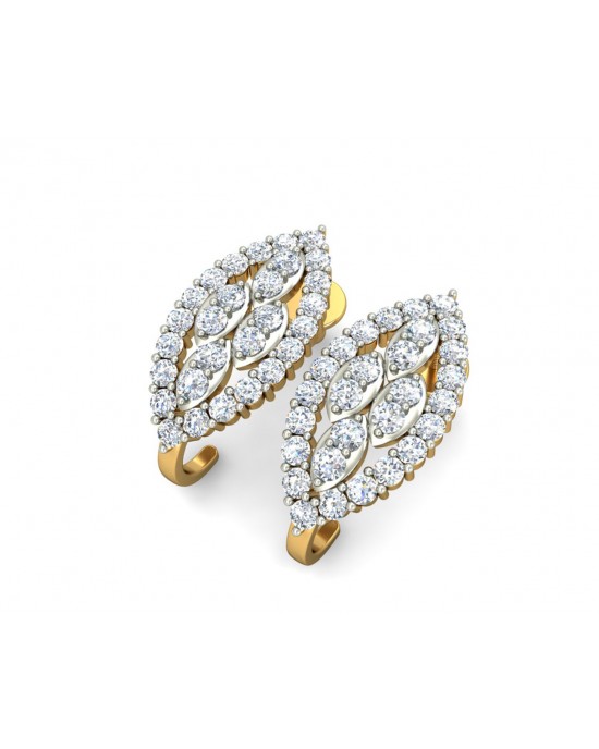 Fay Diamond Earrings Half Bali in 14k hallmarked Gold