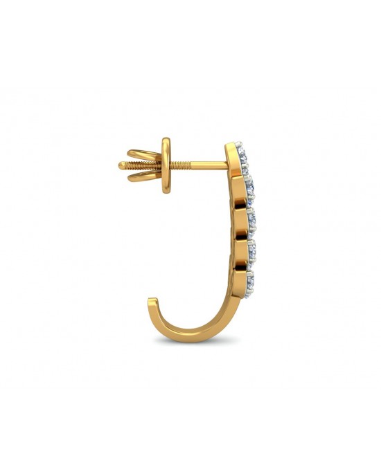 Hayley Diamond Hoop earrings in Gold