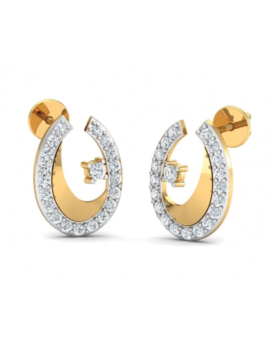 Wina Diamond Eartops in 14k Hallmarked Gold