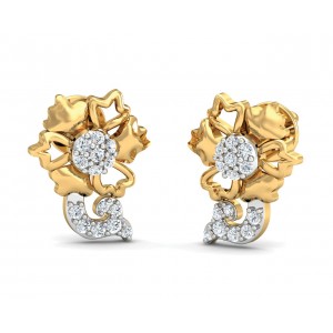 Flora Diamond Earrings in 14k Gold