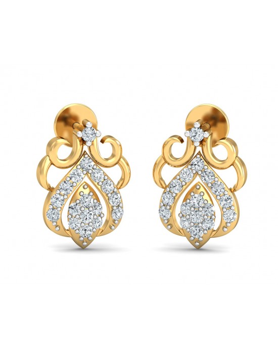 Reba Diamond Earrings in Gold