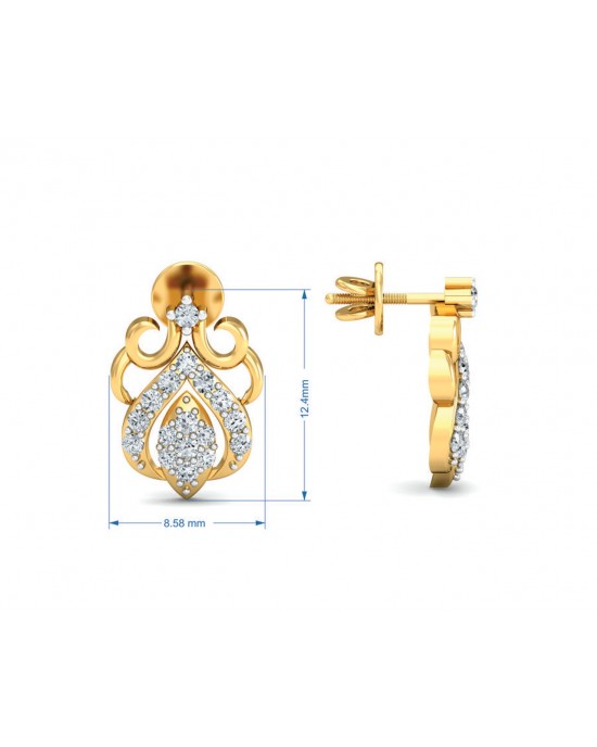 Reba Diamond Earrings in Gold
