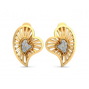 Urith Heart Earring in Gold with diamonds