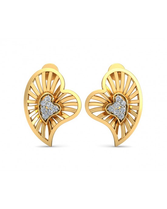 Urith Heart Earring in Gold with diamonds