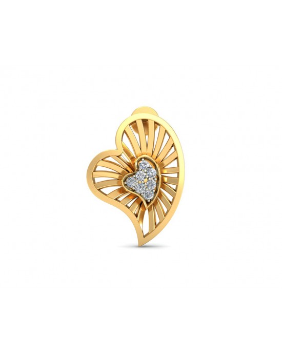 Urith Heart Earring in Gold with diamonds