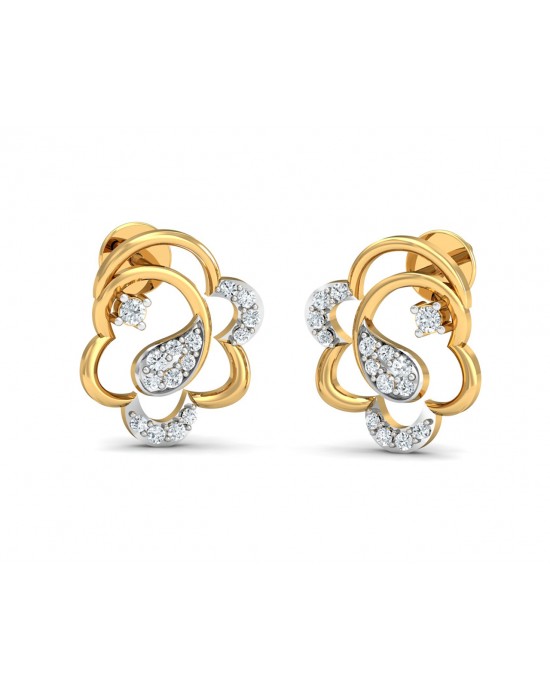 Reya Diamond Earrings In gold