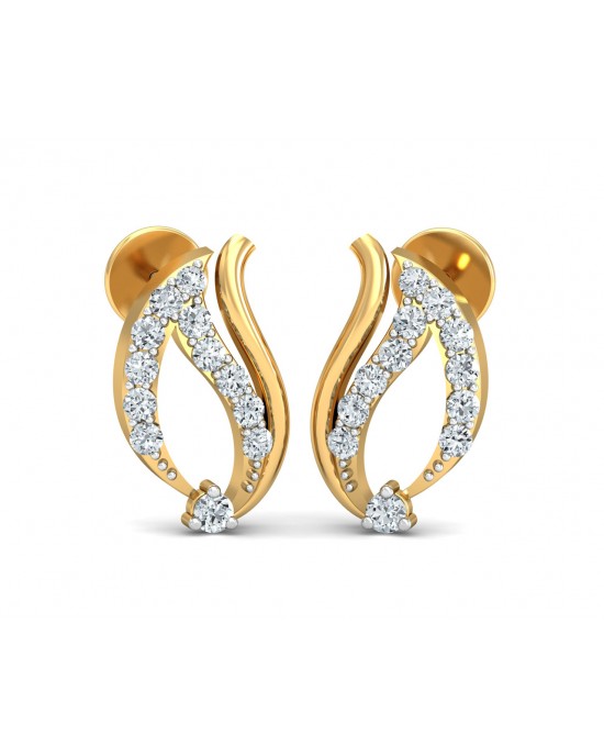 14K Solid Gold Tiny Diamond Stud Earrings – J&CO Jewellery