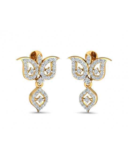 Exclusive Jali Design Diamond Earrings with Designer Stone embellishment -  Reeya LifeStyle