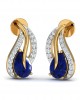 Sary Blue Sapphire & Diamond Earrings In Gold