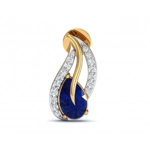 Sary Blue Sapphire & Diamond Earrings In Gold