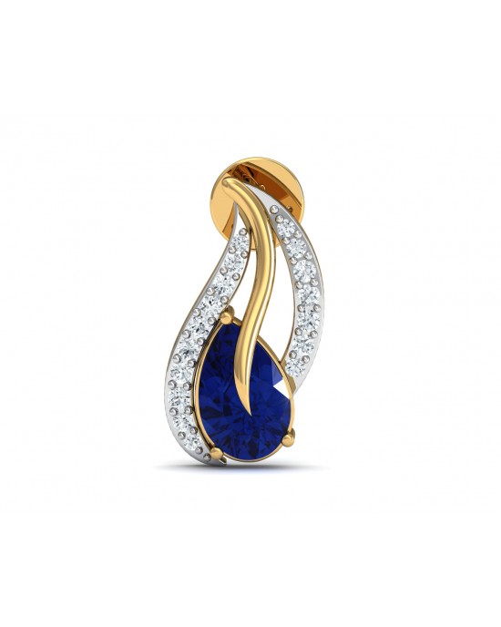 Sary Blue Sapphire & Diamond Earrings In Gold