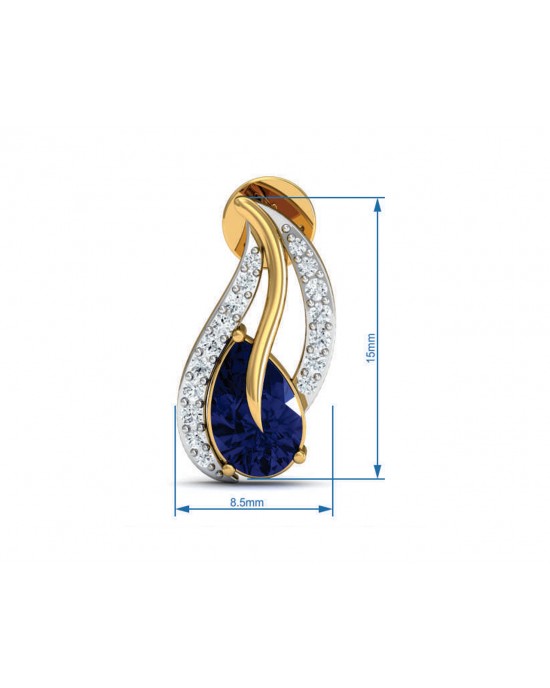 Sary Blue Sapphire & Diamond Earrings In Gold