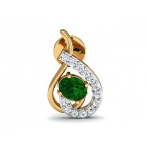 Sely Emerald & diamond earrings in hallmarked gold