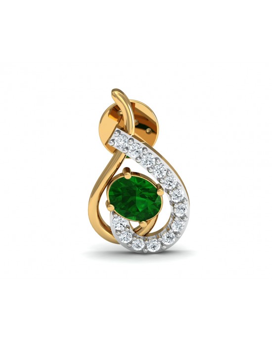 Sely Emerald & diamond earrings in hallmarked gold