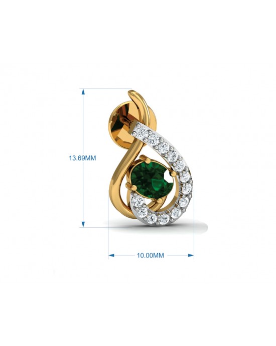 Sely Emerald & diamond earrings in hallmarked gold