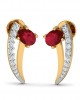 Tory Ruby & Diamond Earring in Gold