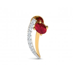 Tory Ruby & Diamond Earring in Gold