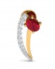 Tory Ruby & Diamond Earring in Gold