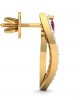 Tory Ruby & Diamond Earring in Gold