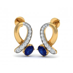 Rami Blue Sapphire & Diamond earrings in Gold