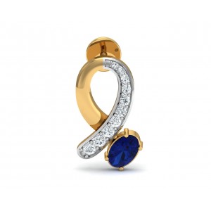 Rami Blue Sapphire & Diamond earrings in Gold