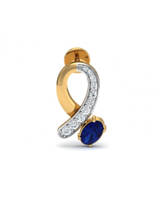 Rami Blue Sapphire & Diamond earrings in Gold