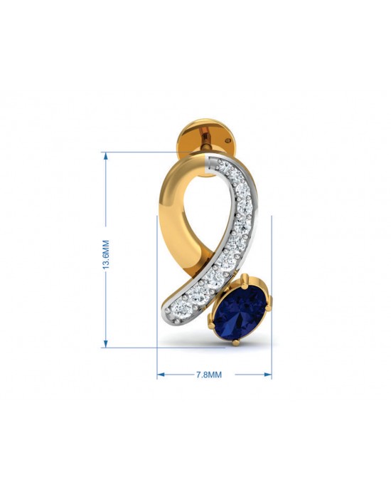 Rami Blue Sapphire & Diamond earrings in Gold