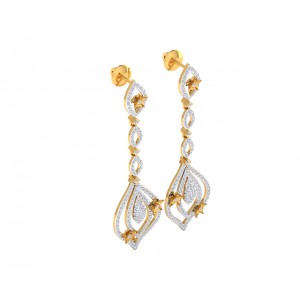 Ulrike Diamond dangle drop earrings in gold