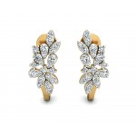 Rhia Diamond Earrings in 14k gold studded with 44 round brilliant cut diamonds
