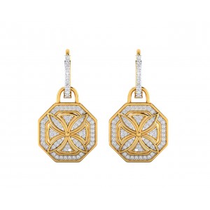 Vania Diamond Dangle Earrings in gold with removable hoops