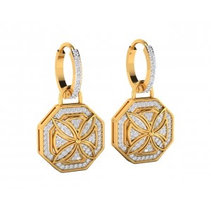 Vania Diamond Dangle Earrings in gold with removable hoops