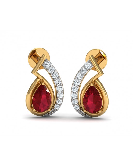 Ruby Earrings 18K Gold Square Cut Ruby Stud Earrings Natural Ruby Diamond  Earrings Ruby Studs Ruby Anniversary Red Ruby Earrings Jewelry - Etsy UK