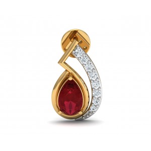 Wila Ruby & diamond earrings in 14k gold