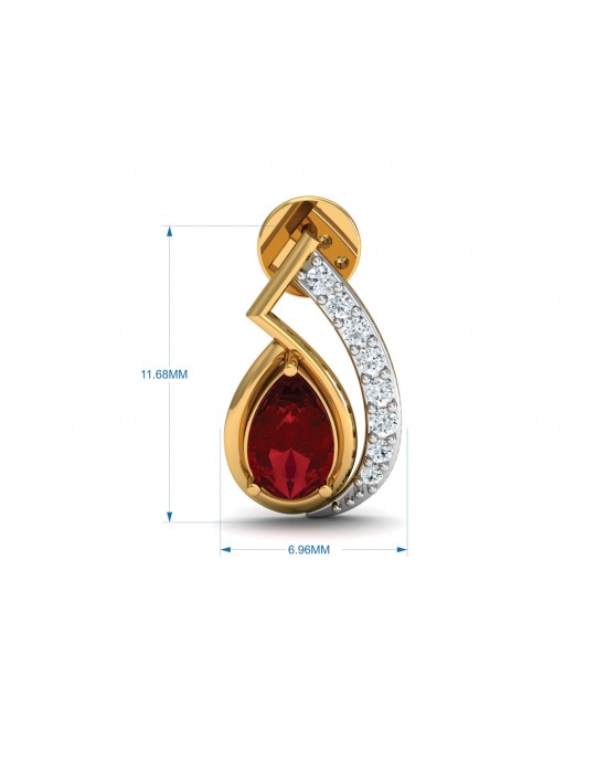 Wila Ruby & diamond earrings in 14k gold