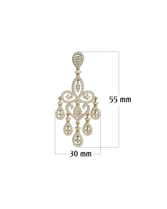 Chandelier Diamond  Wedding Earrings