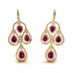 Amethyst & Diamond contemporary Danglers
