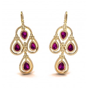 Amethyst & Diamond contemporary Danglers