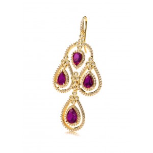 Amethyst & Diamond contemporary Danglers