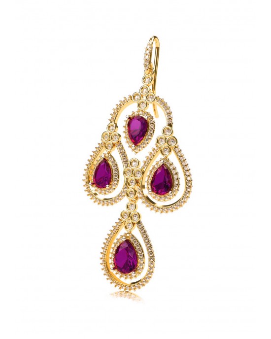 Amethyst & Diamond contemporary Danglers