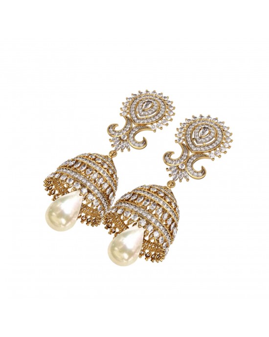 Diamond & pearl Jhumkis