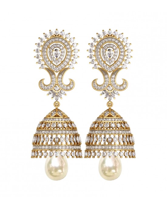 Diamond & pearl Jhumkis