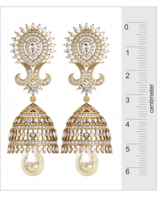 Diamond & pearl Jhumkis