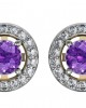 Amethyst & Diamond Cluster Earring