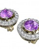 Amethyst & Diamond Cluster Earring