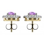 Amethyst & Diamond Cluster Earring