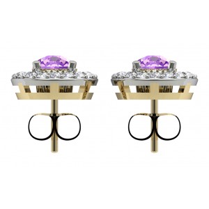 Amethyst & Diamond Cluster Earring