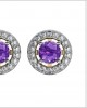 Amethyst & Diamond Cluster Earring