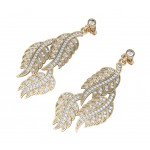 Leaf Earring with Diamonds